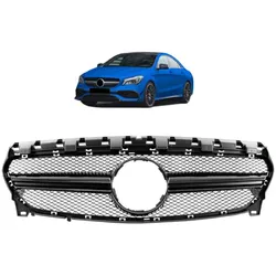 Sport Kühlergrill Schwarz Glanz passend für Mercedes C117 W117 CLA Mopf + 45 AMG