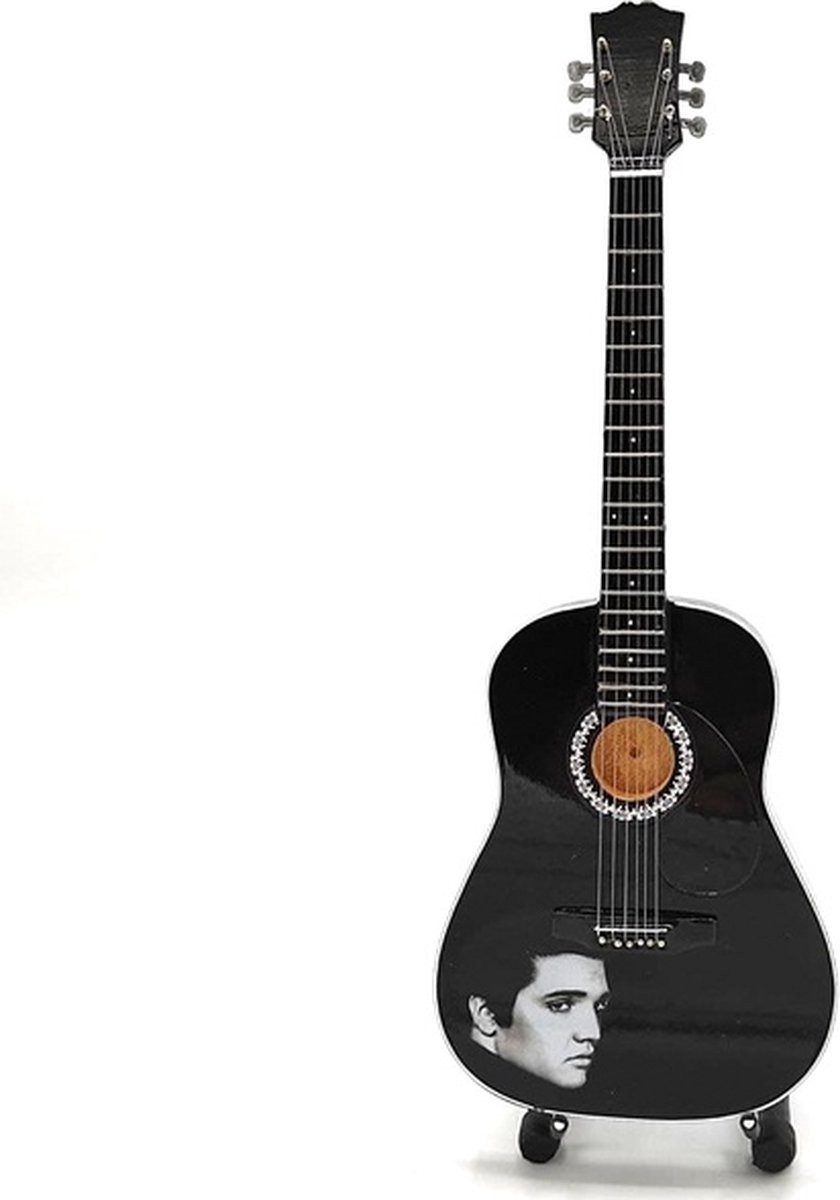 Elvis Presley Mini Gitaar Zwart met Foto - 25 cm
