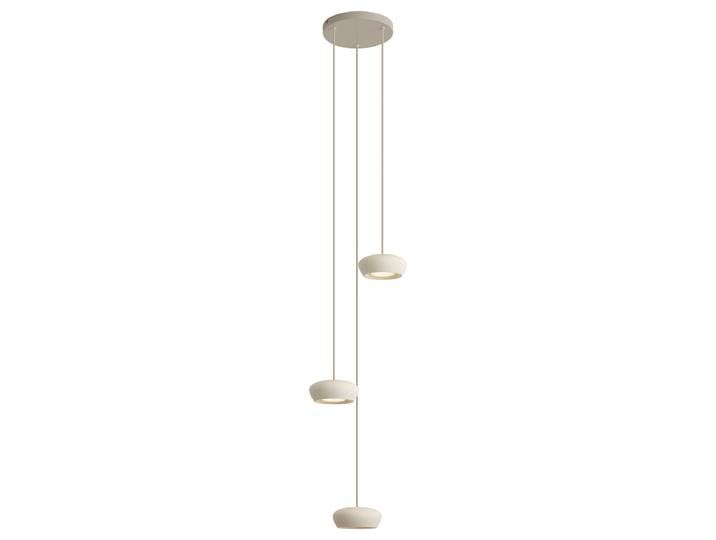 Suspension moderne beige avec abat-jour rond 3 lumières -