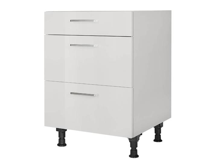 Kochfeldschrank Flash mit Schubladen 60cm Grau/Lichtgrau