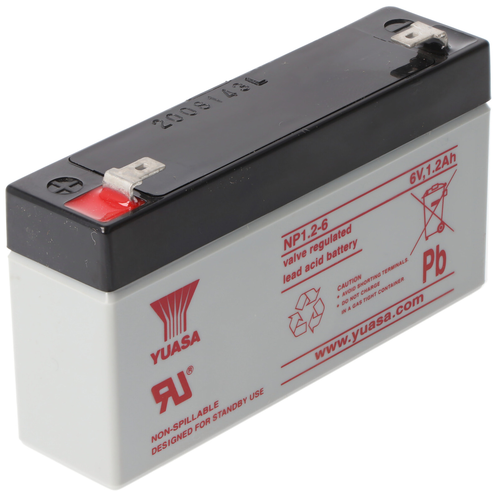 Yuasa NP1.2-6 oplaadbare loodaccu, 6,0 Volt, 1200mAh