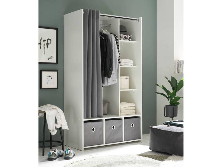 Kleiderschrank Jeffrey III 100 x 180 x 50cm Weiß
