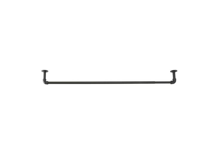 Vorhangstangenset, Schwarz, Metall, 160 cm, Grüner Knopf, Heimtextilien, Vorhänge, Vorhangstangen, Vorhangstangenset