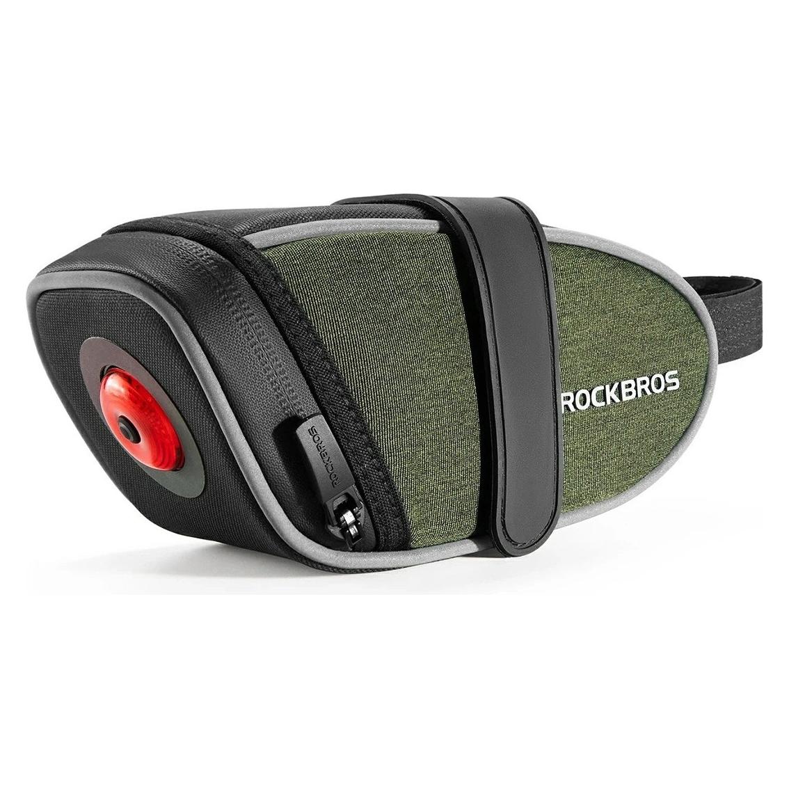 Rockbros C52-2 leichte Satteltasche mit 250-mAh-Beleuchtung - grün (Satteltasche) (5907769391484)
