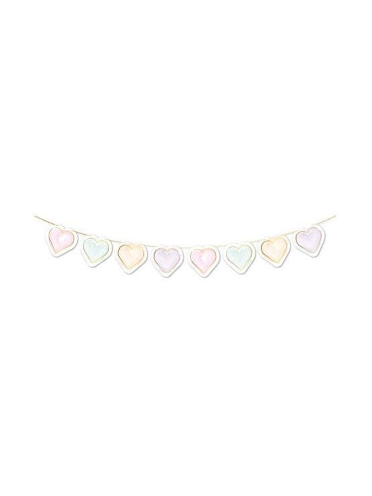 Globos Paper Garland Watercolors Hearts - 2m