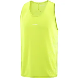 Salomon Herrenlaufshirt Sense Aero Singlet, leichtes Running Singlet für schnelle Läufe und hohe Atmungsaktivität, butterfly - neongrün / S