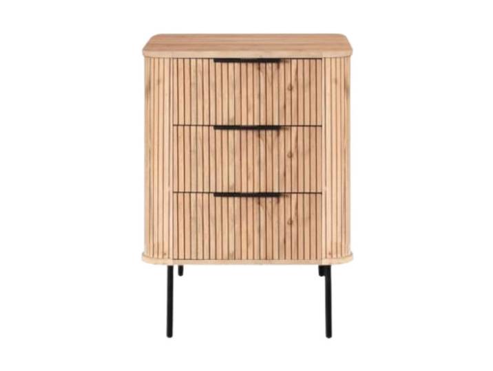 WOLF MÖBEL Sideboard (58x45x80), BRONX ROUND Kommode mit 3 Schubladen