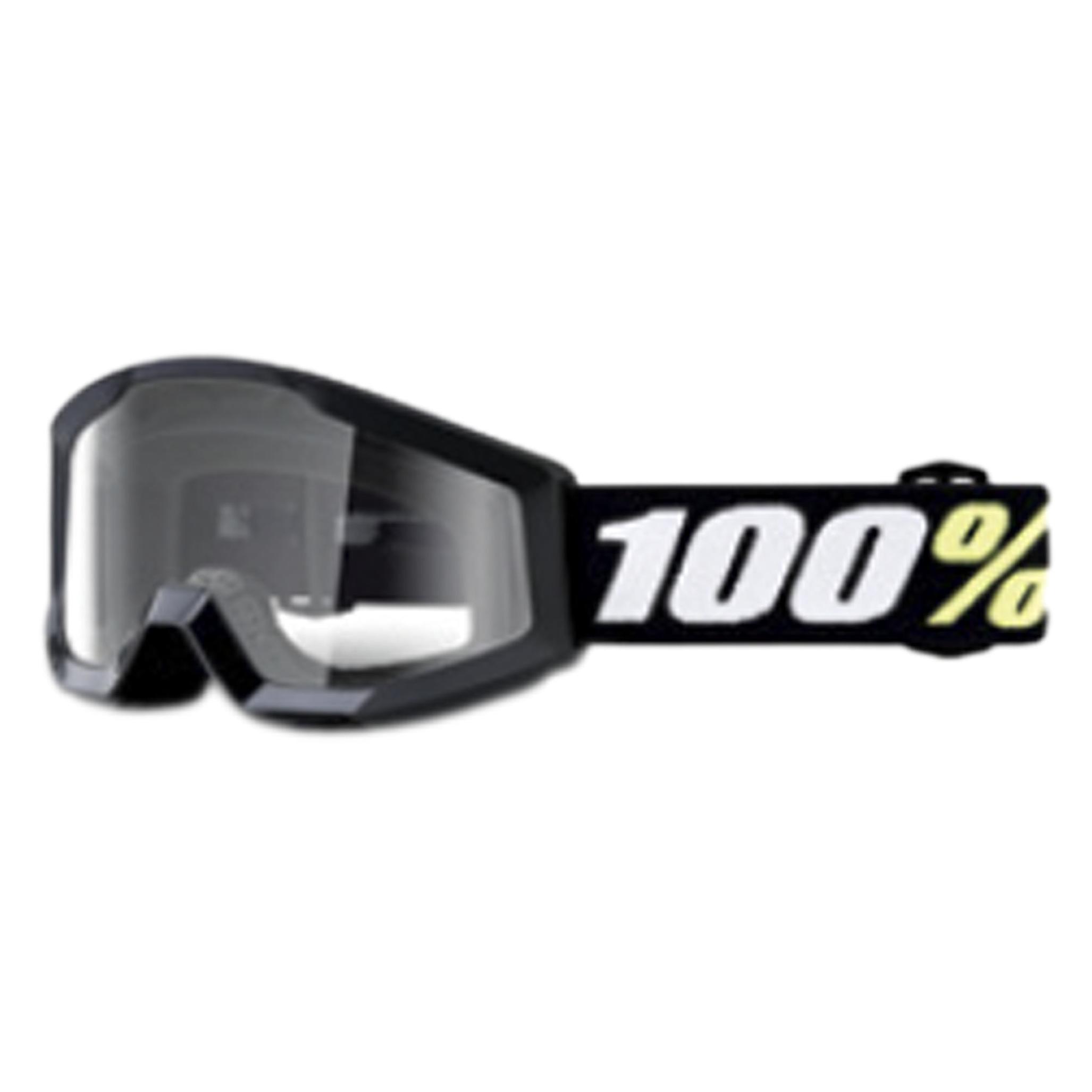 100% Strata Mini Goggle - Clear Lens (Black, Clear) (50033-00004)