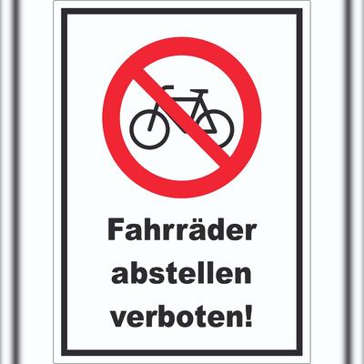 HB-Druck Fahrräder abstellen verboten Aufkleber A9 (37x52mm)