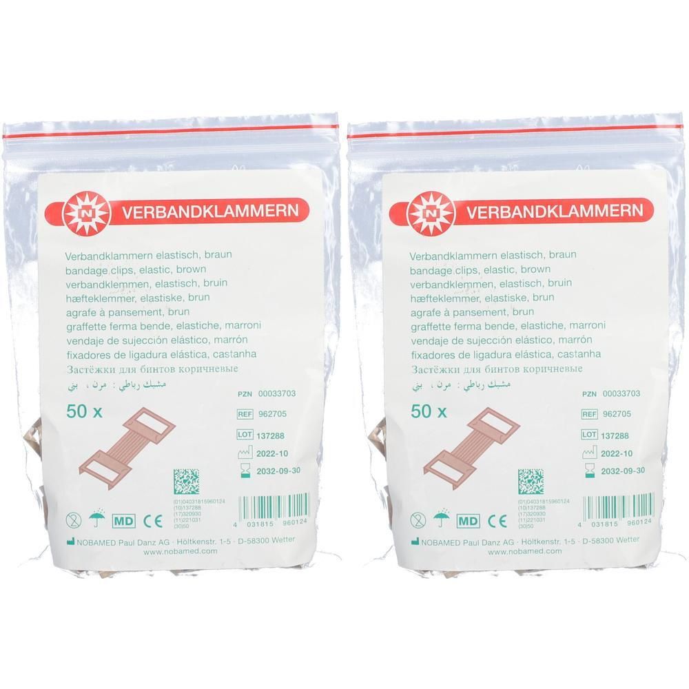 Verbandklammern braun 2x 2x50 St