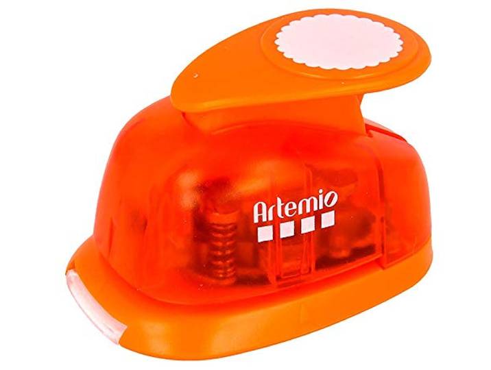 Artemio 2,5 cm grote cirkel rozet hendel, oranje