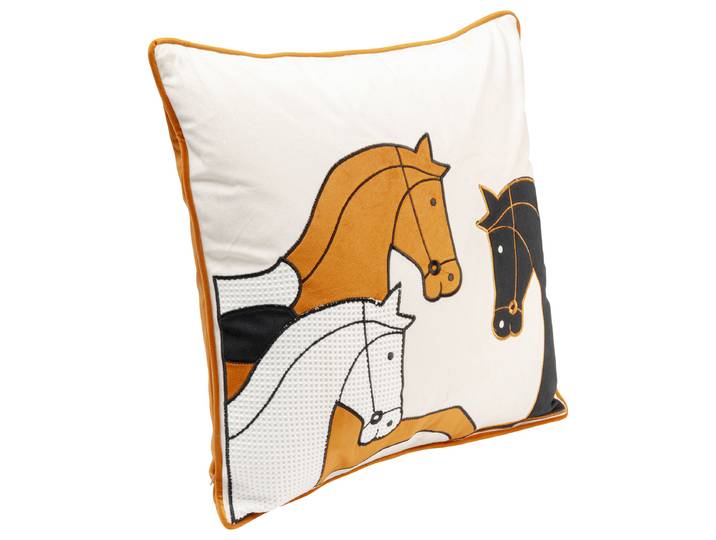 Coussin décoratif Cheval Trio Orange 45 x 45 x 15cm Polyester