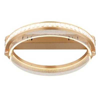 GLOBO LIGHTING Deckenleuchte "BLONDIE", gold (goldfarben), 1, Ø 40cm H: 10cm, 1 Stk., Leuchten, Deckenleuchte Gold/Kristalle, Acryl klar, dimmbar, LED 36W, Deckenleuchte