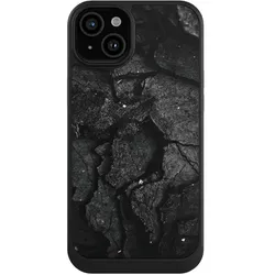 Nivocase Hülle für Apple iPhone 15 Plus Handyhülle NIVOcore Case Schwarz Beton Stein schwarz (Apple iPhone 15 Plus), Smartphone Hülle, Schwarz
