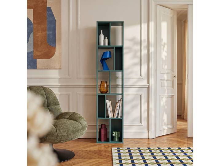 HABITAT - Bibliothèque en bois 38 x 195 cm - Vert ardoise - Design by Hélèna Pille - Will