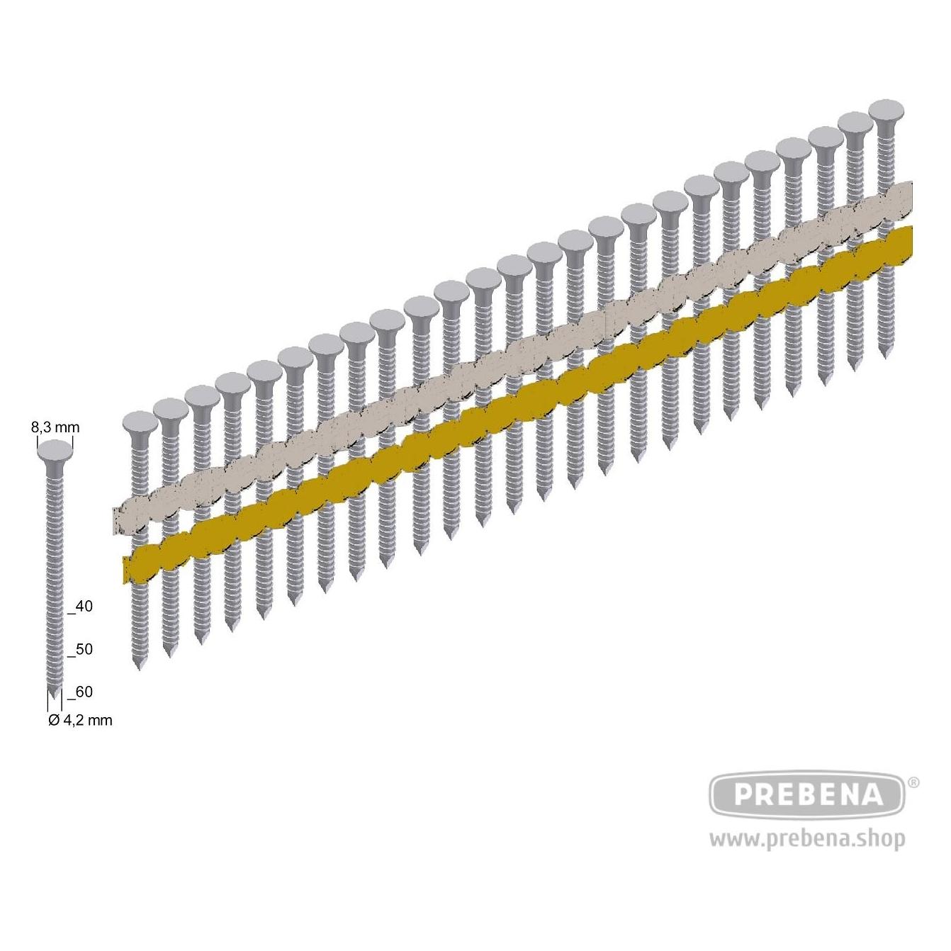 Prebena Ankernägel verzinkt mit Ringschaft 26 50 mm (ANK 40/50 NK RI)