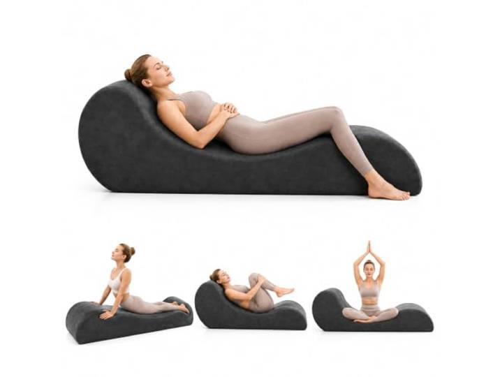 JSWHYBD Yoga-Stuhl, Ergonomische Chaiselongue aus Hochdichtem Schaumstoff Bodensofa für Yoga, Meditation, Stretching, Lesen und Entspannung(Gray)