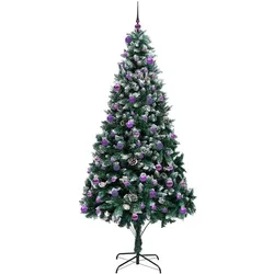 vidaXL, Weihnachtsbaum, Olivia (mit 120 lilafarbenen Bällen) (240 cm)
