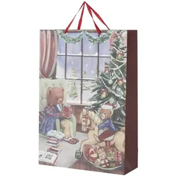 Weihnachtsgeschenktüte Bärchen   , mehrfarbig , Papier , Maße (cm): B: 50 H: 72
