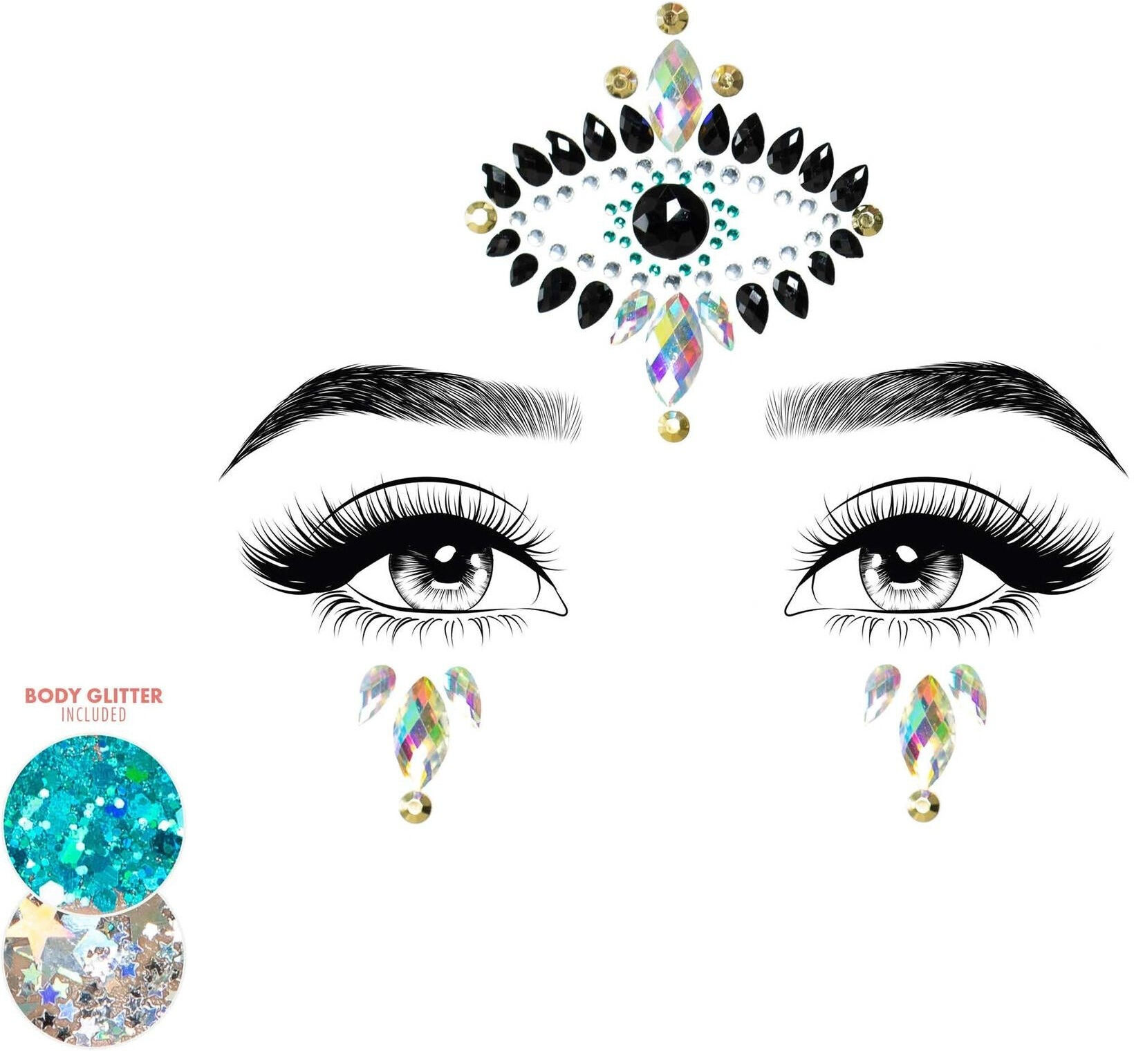 Leg Avenue Autocollants pour visage Divinity Face Jewels