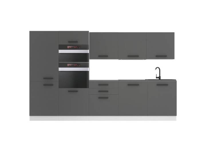 Cuisine Complète - B BELINI GROUP - Modèle GRACE - Argent Mat - 300 cm - Design Contemporain