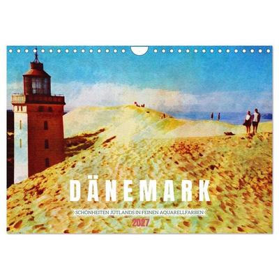 Dänemark - Schönheiten Jütlands in feinen Aquarellfarben (Wandkalender 2027 DIN A4 quer), CALVENDO Monatskalender
