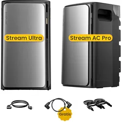 EcoFlow Stream Ultra, All-in-One Speicher für Balkonkraftwerke, by Powerness - Stream Ultra + Stream AC Pro | 3840Wh / ohne Zubehör / Selbstabholung