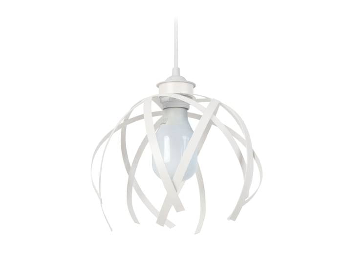 Suspension métal blanc abat-jour blanc