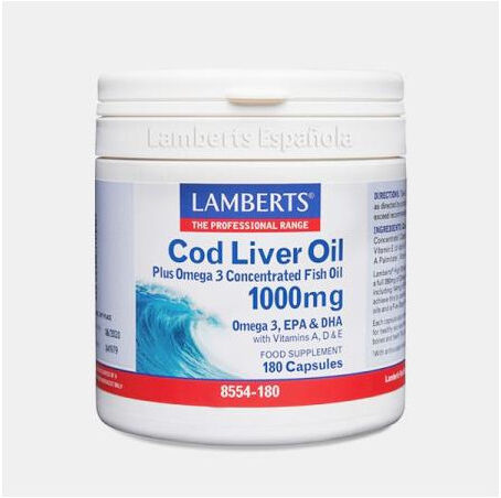 LAMBERTS OLEO DE FIGADO DE BACALHAU 1000mg 180 CAPSULAS