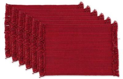 DII Variegated Redwood Fringe Placemat Set/6