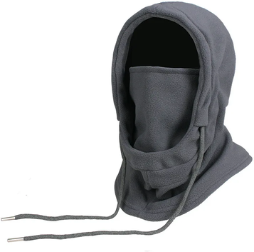 Multisell Products Hub Windproof Hooded Cap For Men Women, Thermal Face Mask, Warm Fleece Neck Warmer gray