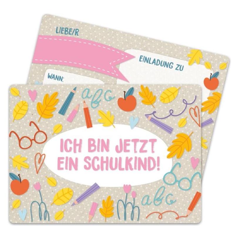 Papierdrachen 13 Einladungskarten zur Einschulung - Packpapier (12 Stk.) (71720135)