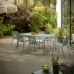Gaby - Gartenmöbel-Set aus grünem Metall, 6-Sitzer