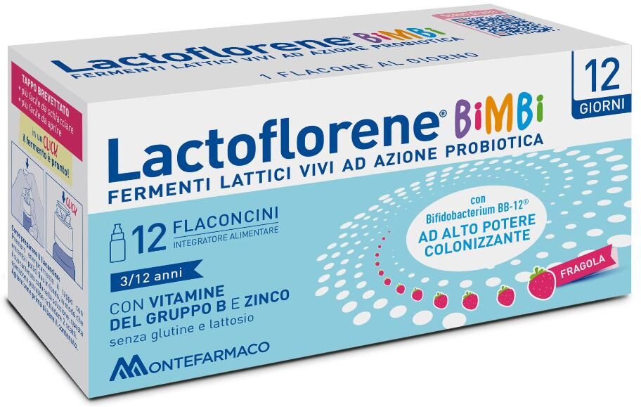 MONTEFARMACO OTC SpA Lactoflorene Bimbi, 12 Flaconcini