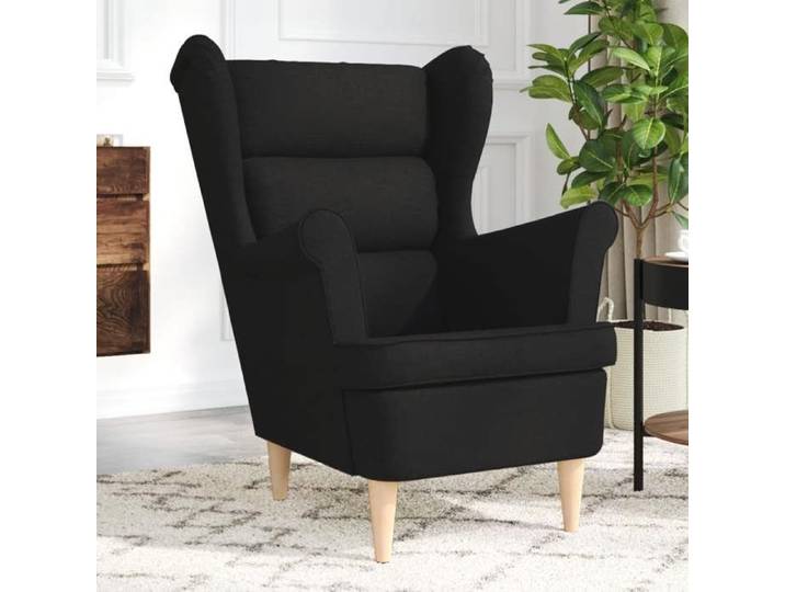 Fauteuil noir 74x84x100 cm tissu fauteuil relax fauteuil de salon chaise de chambre à coucher chaise longue 4016897