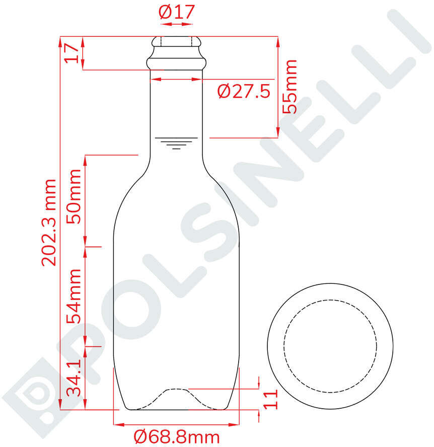 Polsinelli Bouteille pour la bière Malt 330 ml (19 pcs)