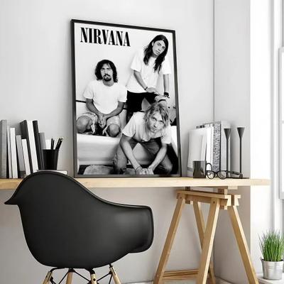 Inspire Essentials Nirvana Rock Band Canvas Poster Waterproof Wall Art 8 8.27 11.81 In