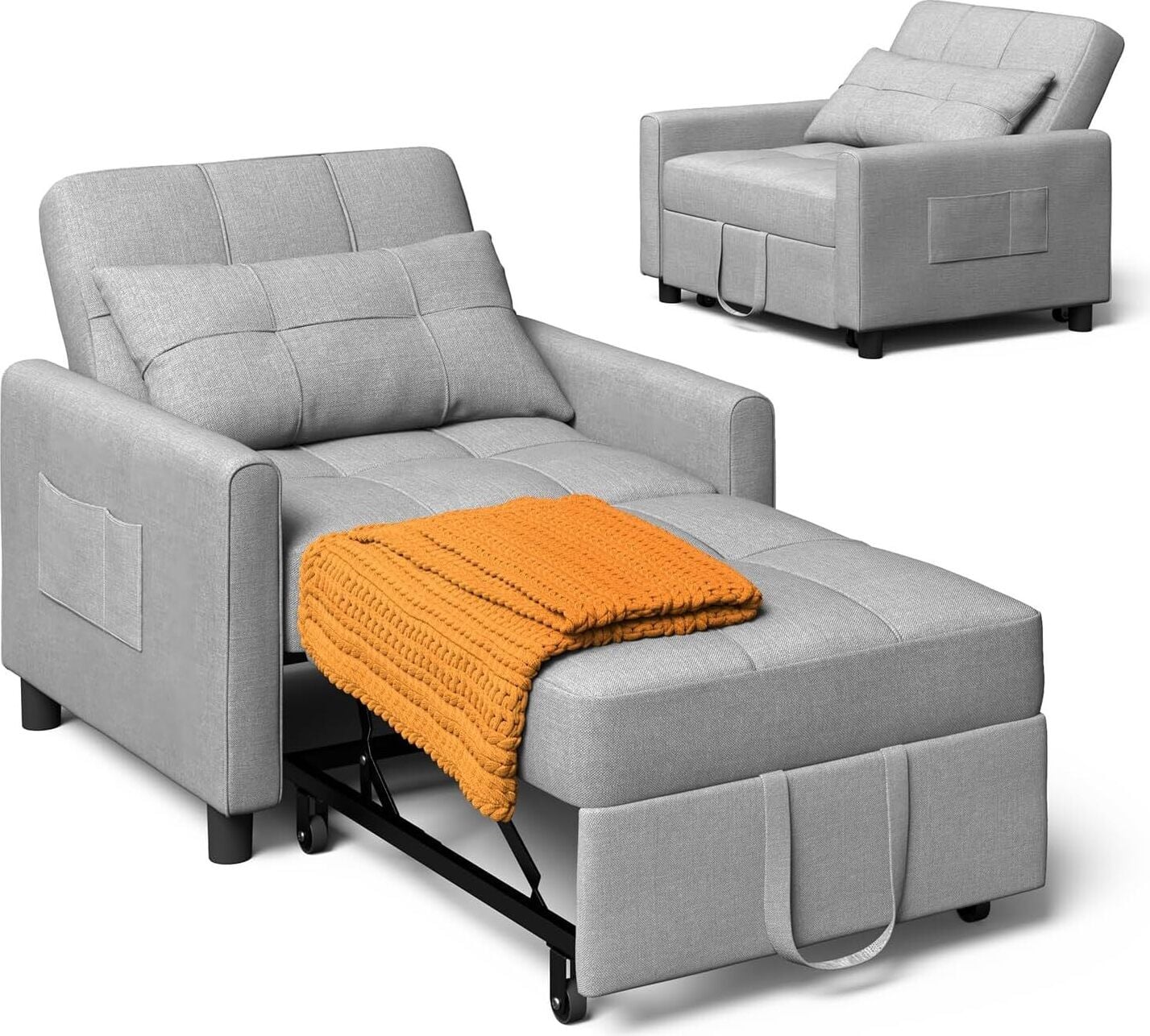 Xbro 3-in-1 Slaapstoel en Relaxstoel met Opbergtas en Kussen