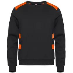 CLIQUE Ambition Roundneck Sweatshirt 170 - schwarz/orangehigh visibility XXL