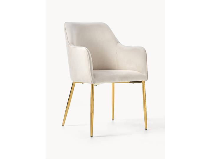 Chaise rembourrée en velours Ava