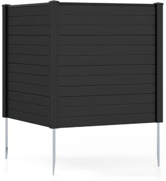 Costway Freestanding 48 x 48 Inch Air Conditioner Fence with Metal Ground Stakes-Black
