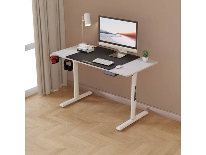 Bureau électrique Pomona à hauteur réglable 110 x 60 x 72 - 117 cm blanc
