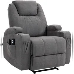 DELUKE Lounger Sessel PORTO - Stoff Grau 83x94x105 cm | Loungesessel Wohnzimmer Bequem Lounger Clubsessel Sofa Hotelsessel Eingang