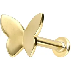14 Karat Gold Labret mit Innengewinde SCHMETTERLING