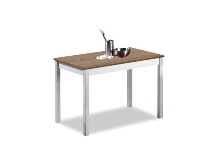ASTIMESA Mesa fija Küchentisch, Metall Glas Holz, Eiche Tenesse, 90x50cm