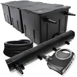 Wiltec, Brunnen + Gartenteich, Filter Set Bio Teichfilter 90000l 72W UVC Teichklärer Pumpe 25m Schlauch 118