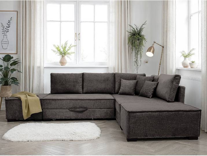 Home affaire Night & Day L-Form, B: 316 cm mit Dauer-Schlaffunktion 180x200 cm Set: Sofa & Hocker, Schlaffunktion, Bettkasten & Kissen, Boxspringbett