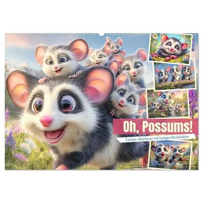 Oh, Possums! Cartoon-Abenteuer mit lustigen Beutelratten (Wandkalender 2027 DIN A2 quer), CALVENDO Monatskalender