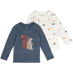 Tchibo - 2 Kinder Langarmshirts - Baby - Gr. 62/68 - dunkelblau