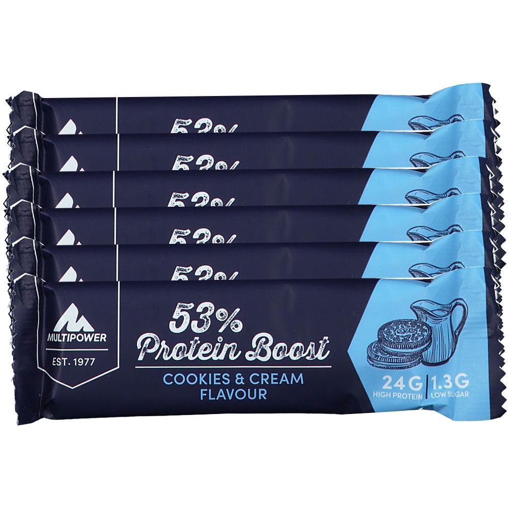 Multipower 53 % Protein Bar Cookies & Cream 6x45 g Riegel